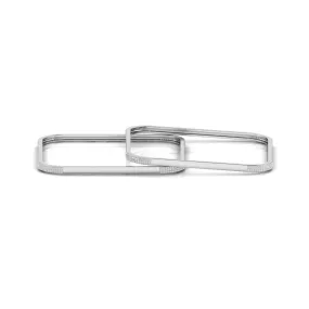 Opulent Square Silver Bangle