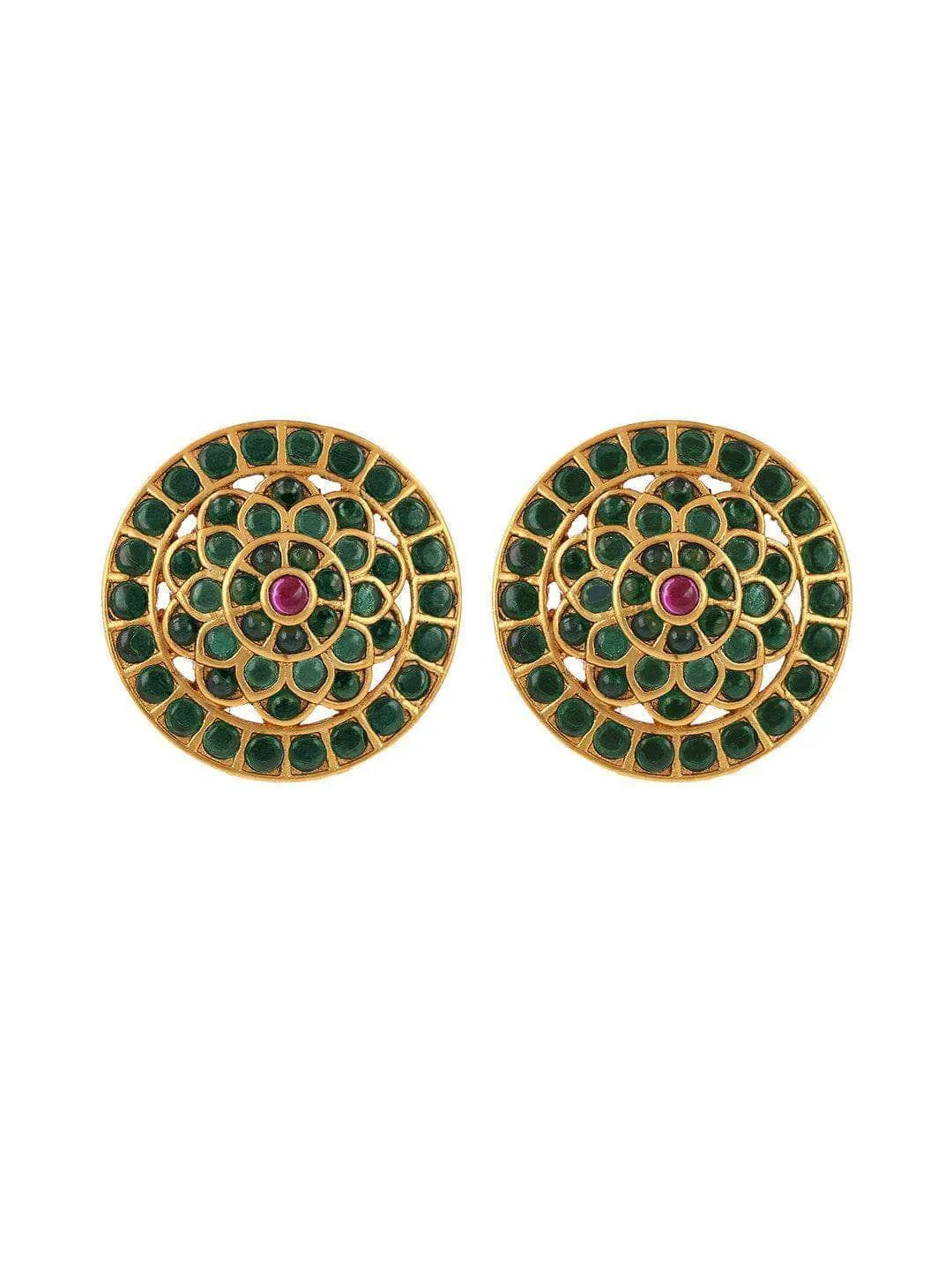 Orginal Kempu Green Floral Stud