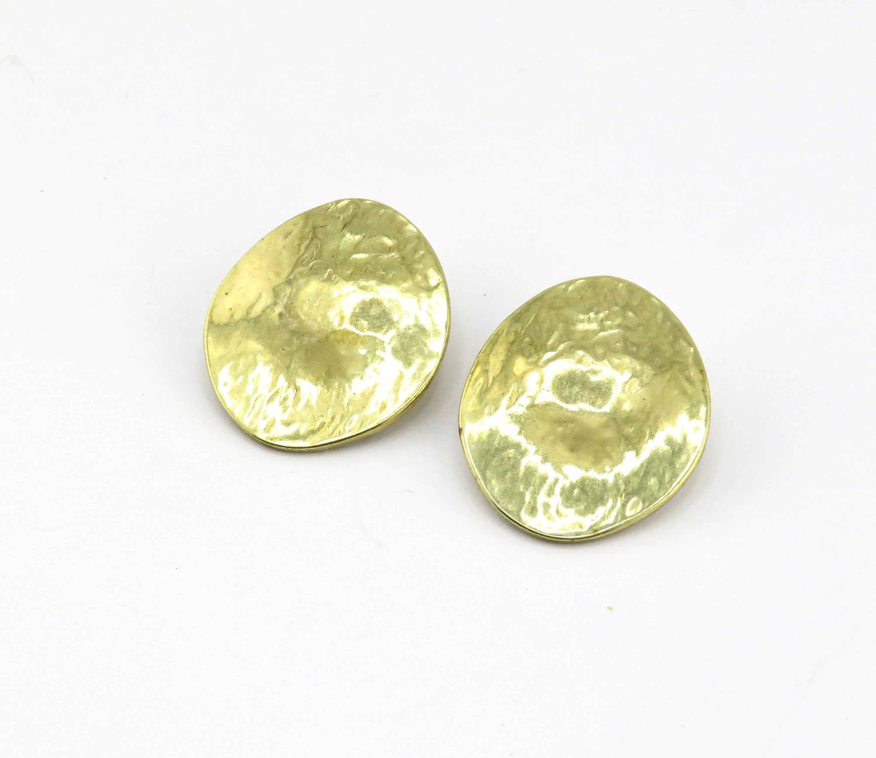 Oval Clip On Earrings - Gold