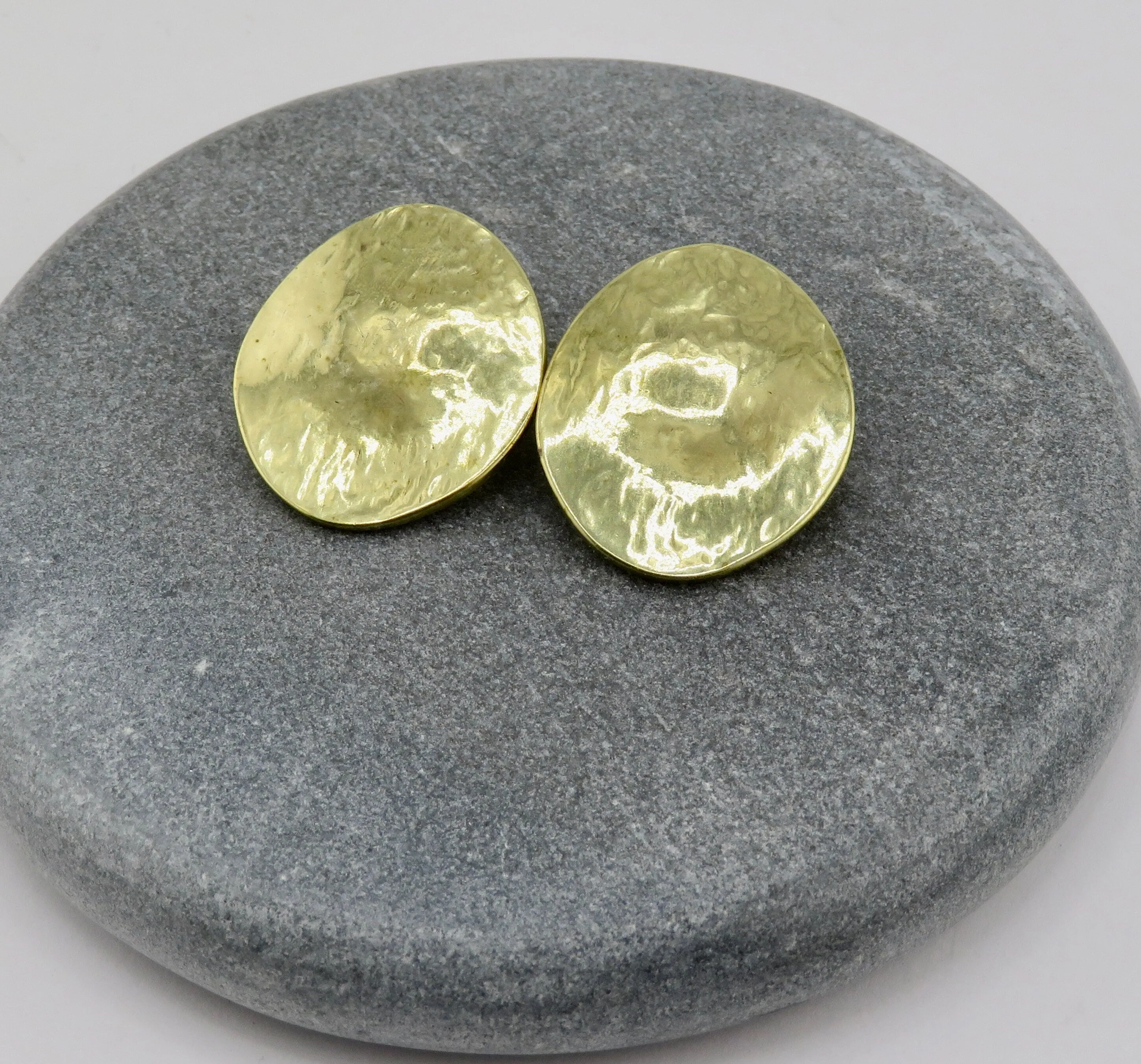 Oval Clip On Earrings - Gold