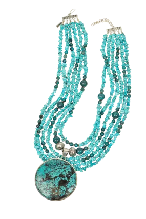 Paige Wallace Large Turquoise Pendant Necklace