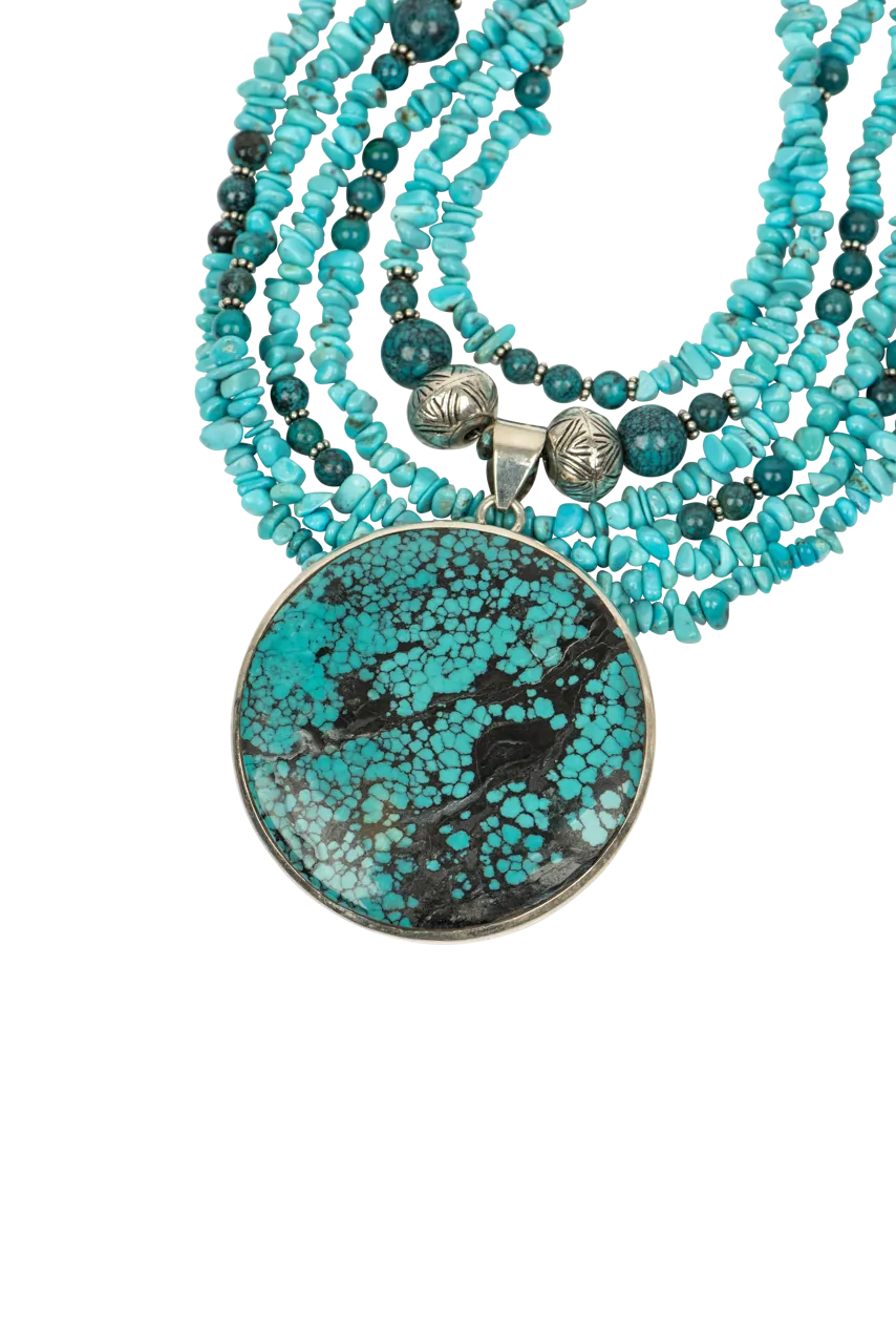 Paige Wallace Large Turquoise Pendant Necklace