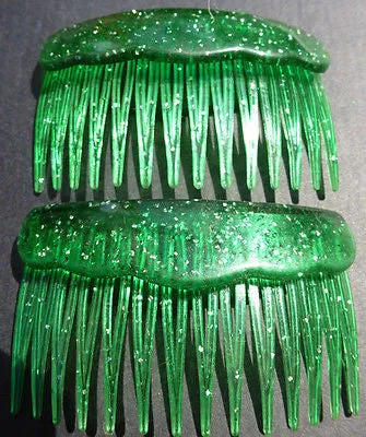 Pair of Very Sparkly Very Bright 1980s Haircombs - Choice of 5 colours