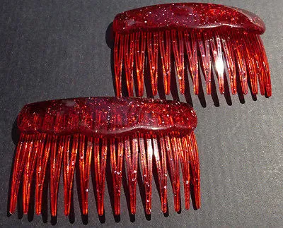 Pair of Very Sparkly Very Bright 1980s Haircombs - Choice of 5 colours