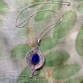 Parvina Silver & Lapis Lazuli Necklace from Tajikistan