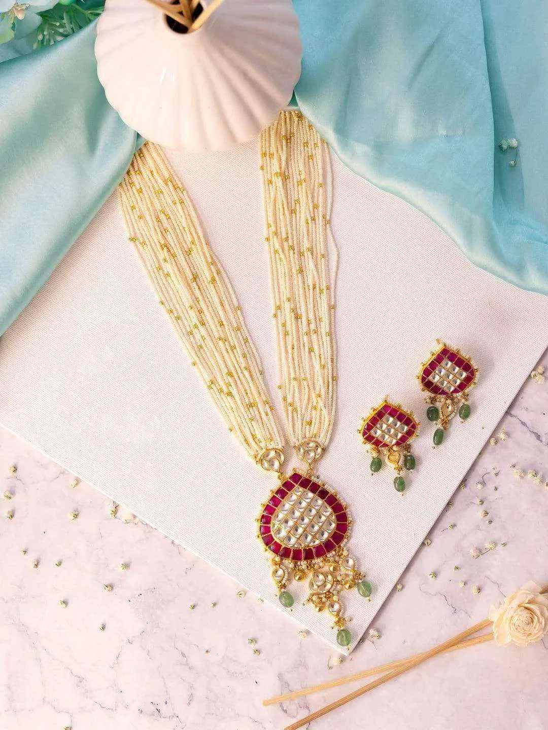 Patchi Kundan Drop Pendant Set