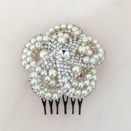 Pearl Flower Hair Comb