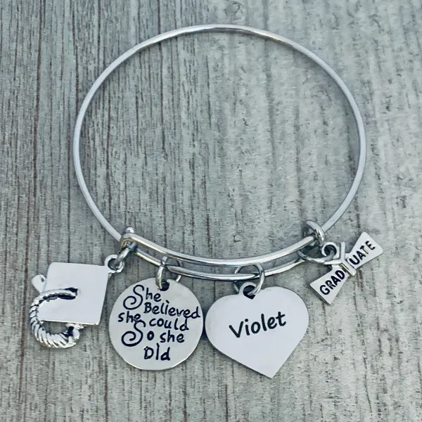 Personalized Engraved Graduation Bracelet