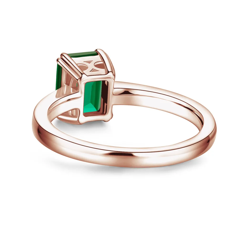 Petite Micropavé Emerald-Cut Emerald Ring