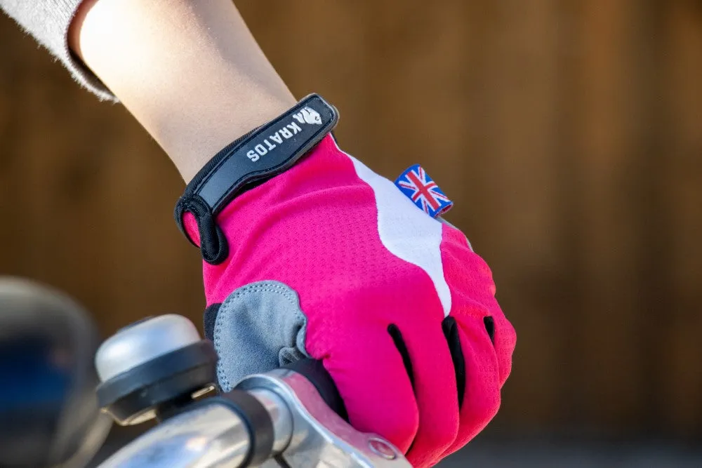 Pink Cyclone Cycling Gloves Full Finger for Women or Men