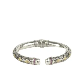 Pink Sapphire Hinged Open Bracelet