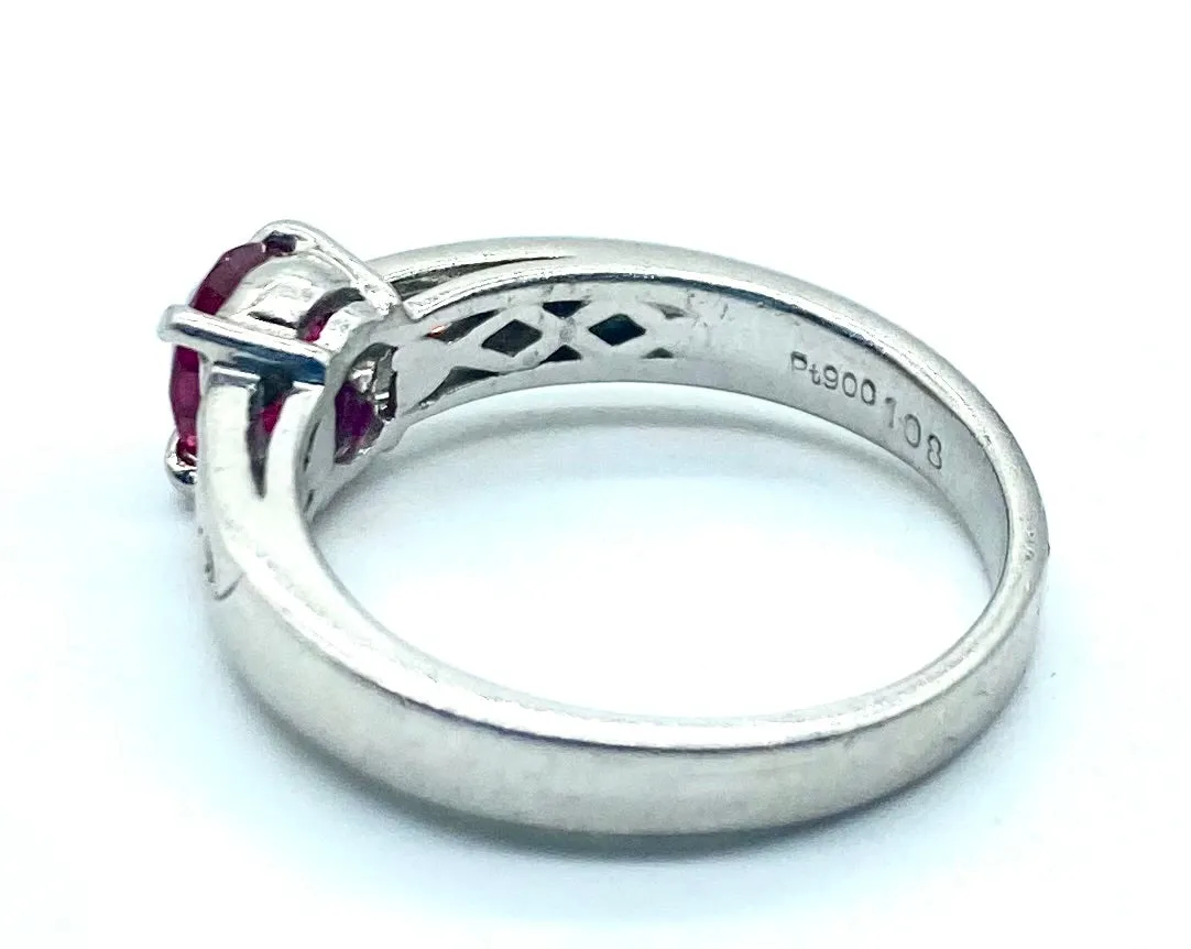 Platinum Ruby and Diamond Ring