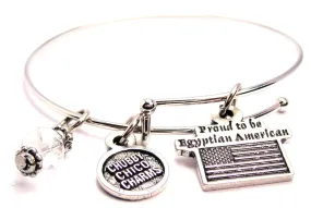 Proud To Be Egyptian American Expandable Bangle Bracelet