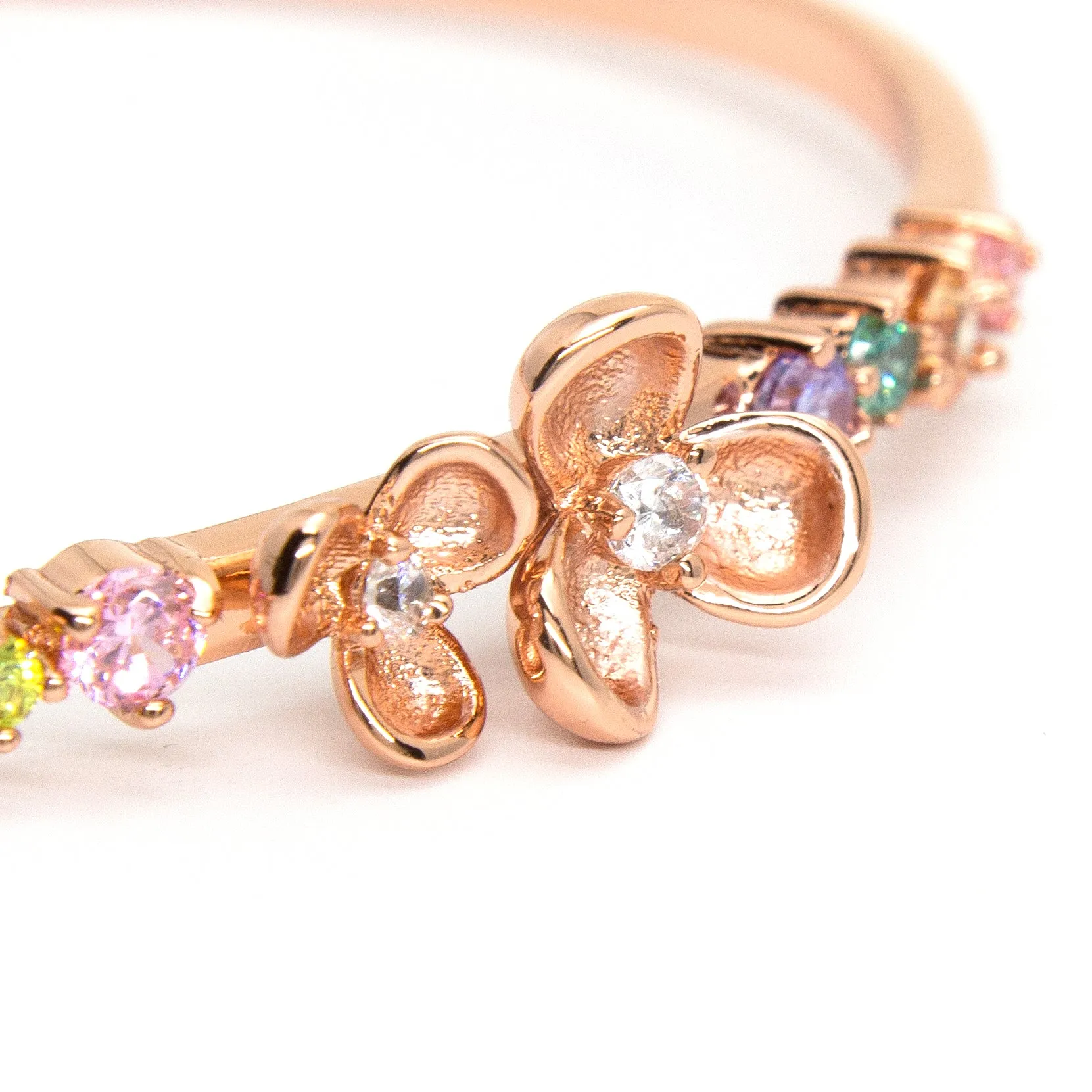 "Eden" Rose Gold Plating Crystal Bangle