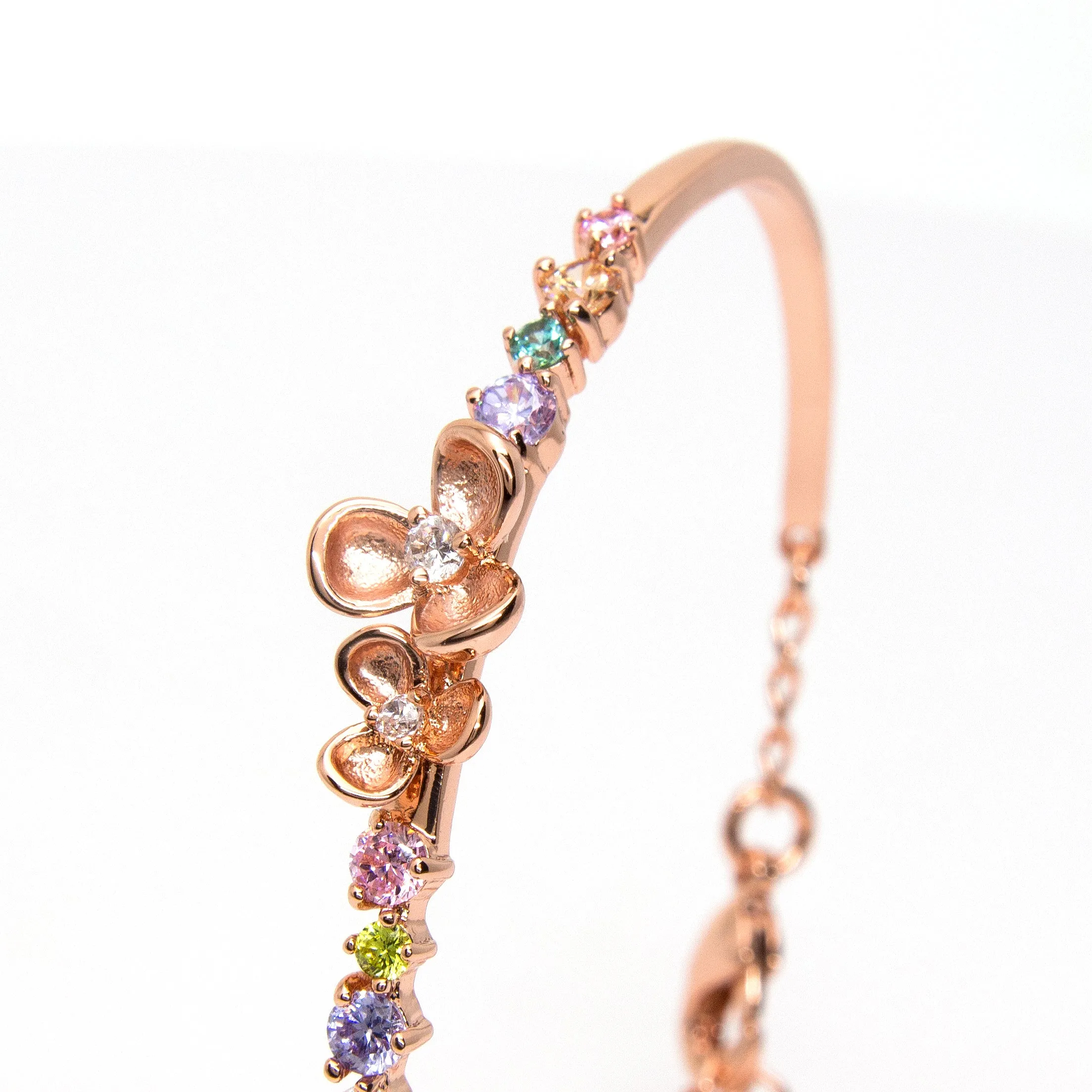 "Eden" Rose Gold Plating Crystal Bangle