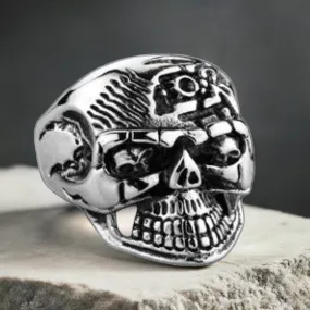 R173 Stainless Steel Super Face Biker Ring