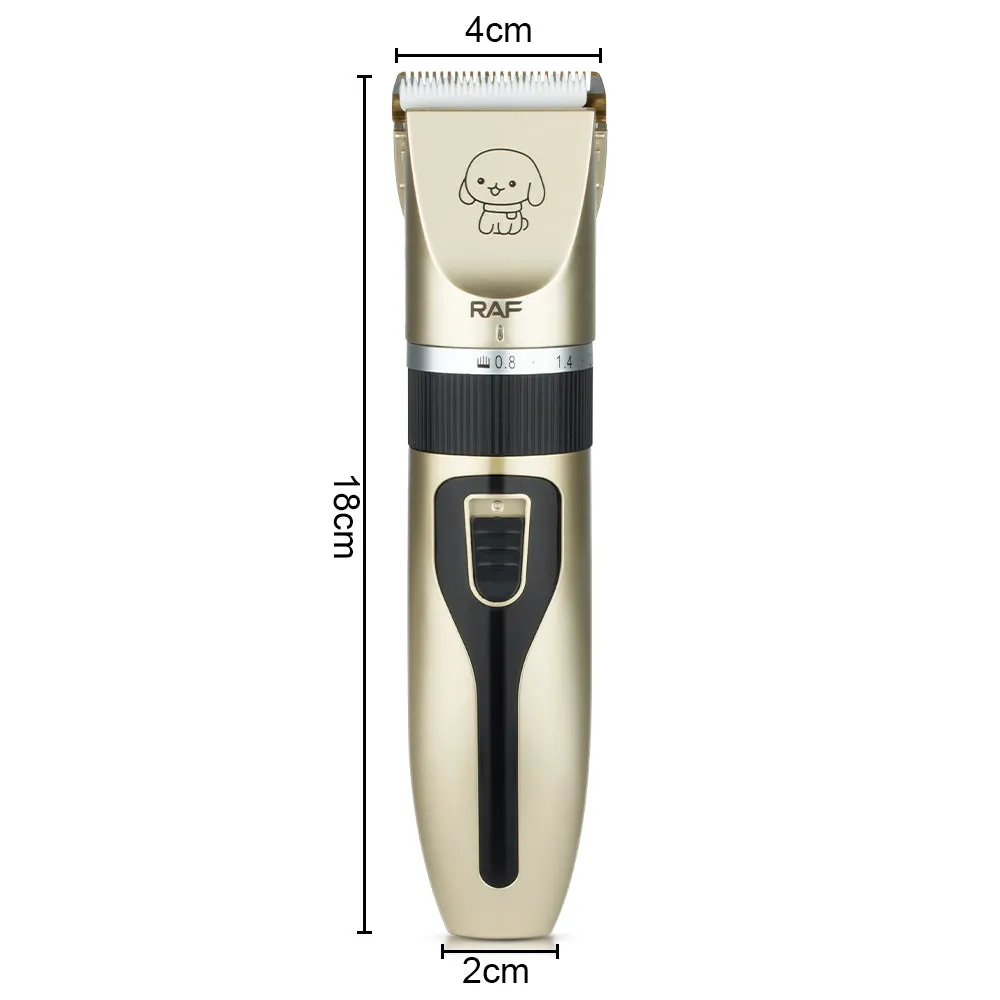 RAF Pet Grooming Hair Clipper Kit - Stainless Steel Blade - 5W