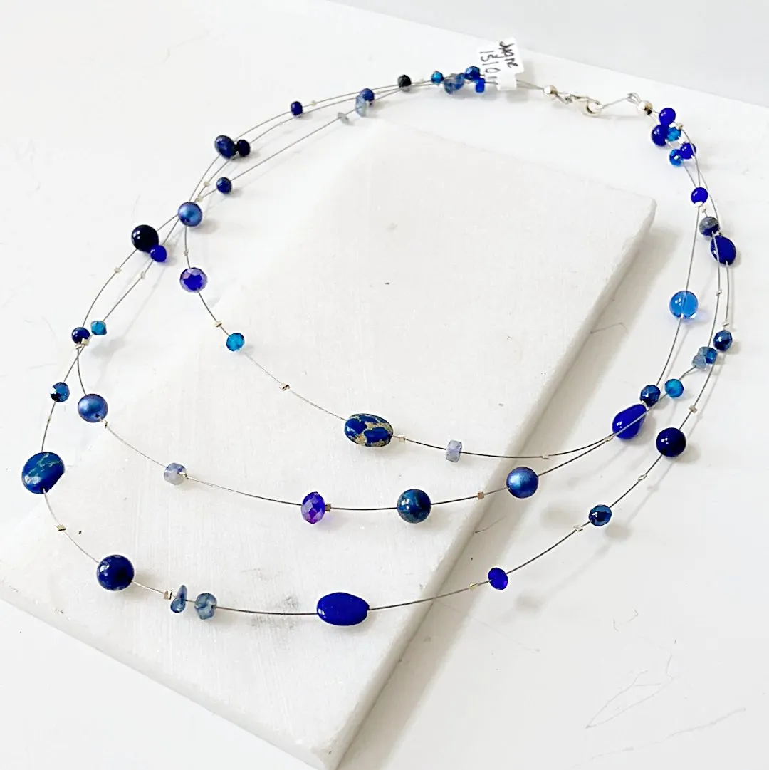 Real Gemstone Floating Galaxy Necklace-