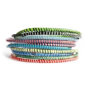 Recycled Flip Flop Bangle Bracelet, Set of 12