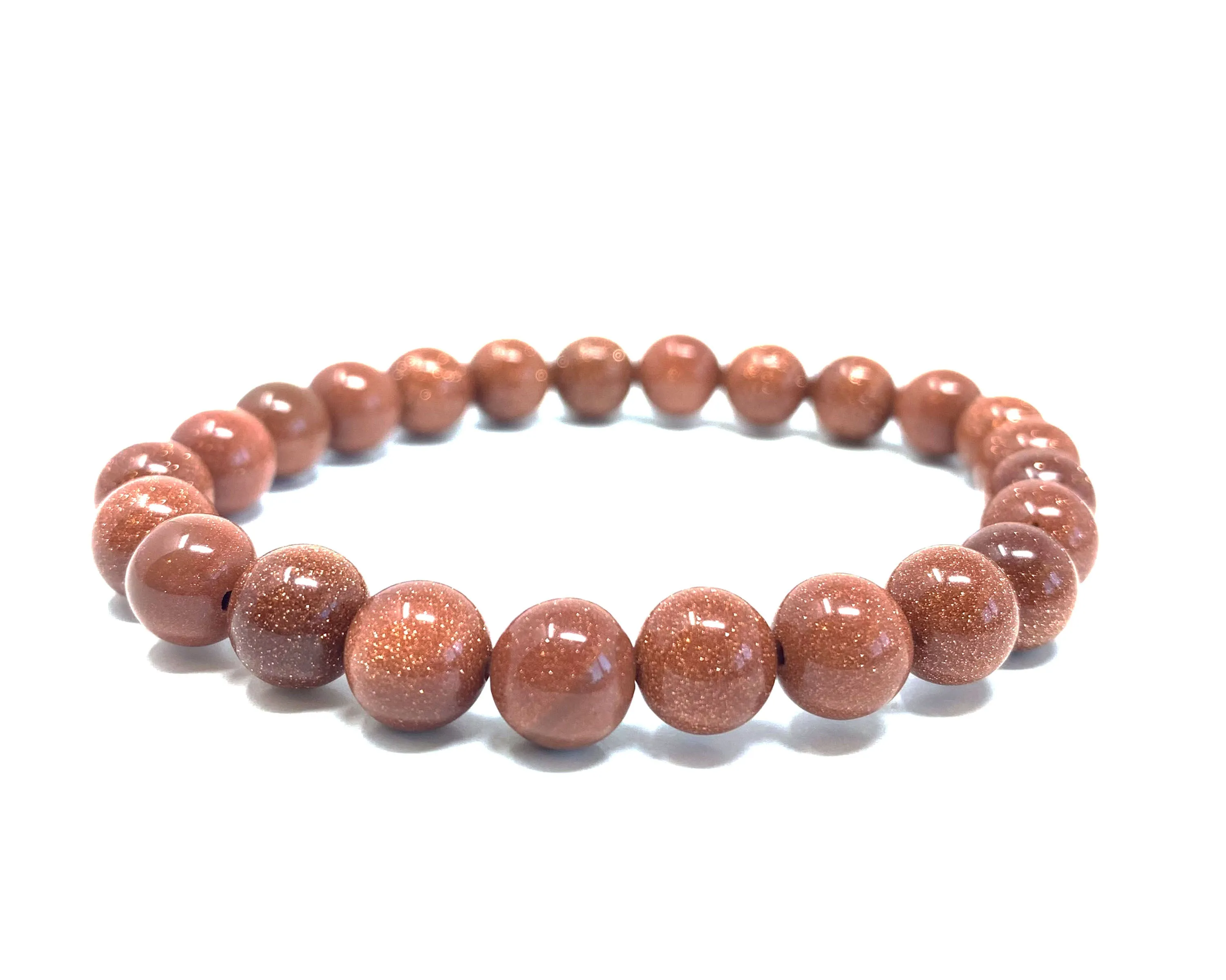 Red Sandstone Beaded Crystal Bracelet