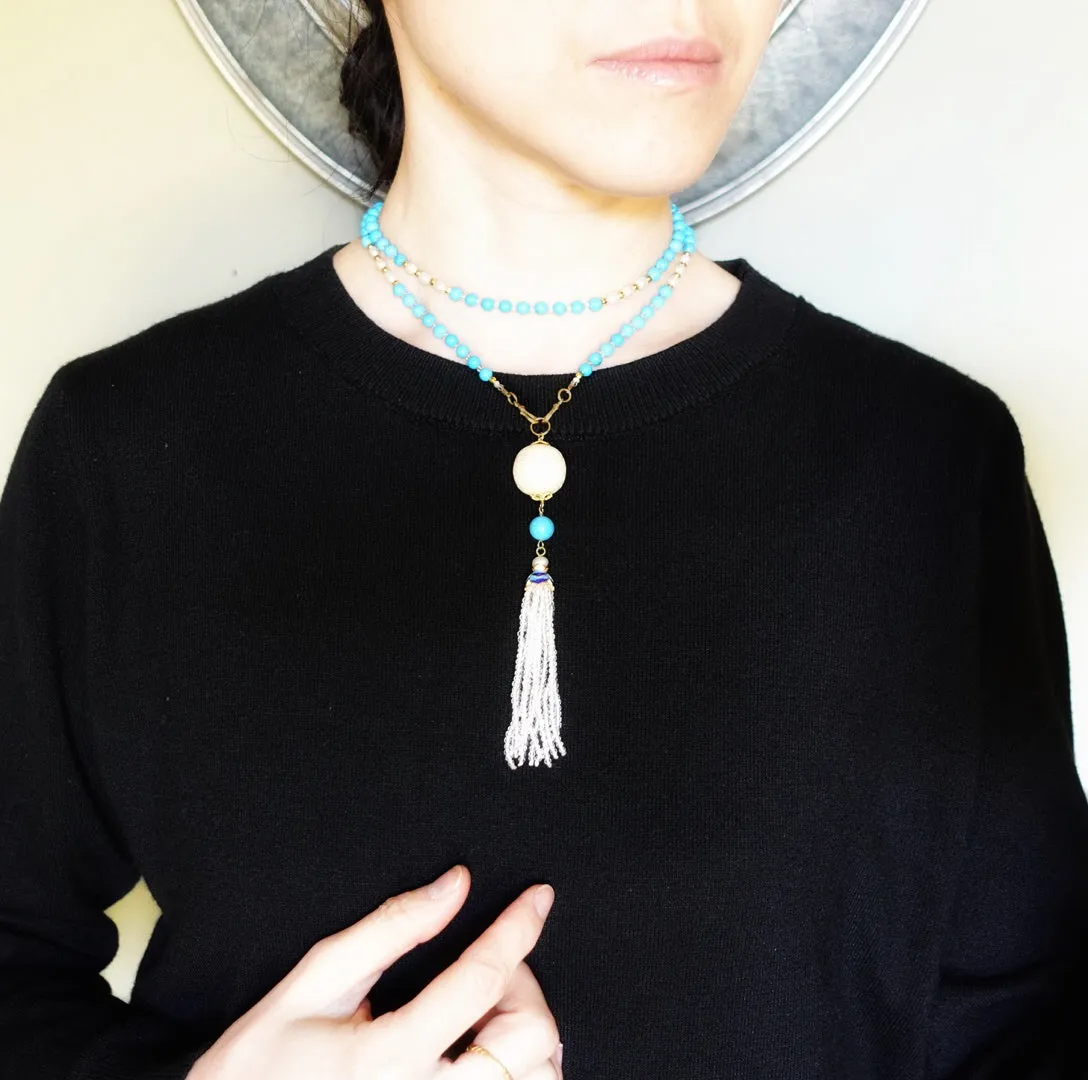 Return to Origin 4mm Turquoise Howlite Necklace Set