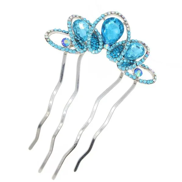 Rhinestone French Twist Up-do Comb with Large Teardrops