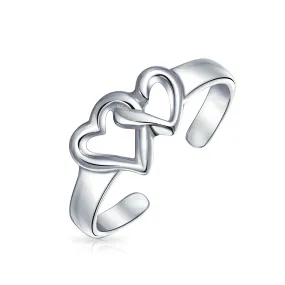 Romantic Midi Finger Infinity Love Knot Toe Ring in Polished Sterling Silver