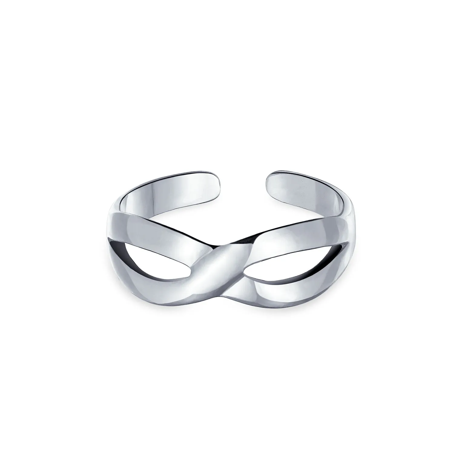 Romantic Midi Finger Infinity Love Knot Toe Ring in Polished Sterling Silver