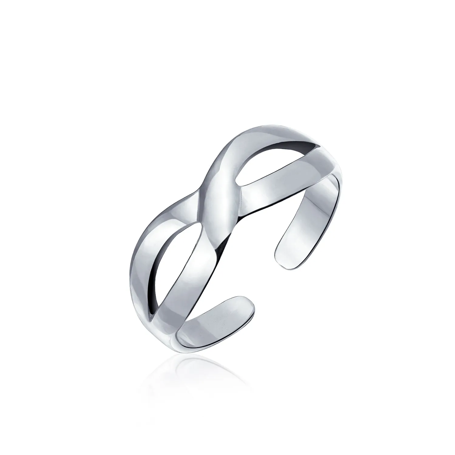 Romantic Midi Finger Infinity Love Knot Toe Ring in Polished Sterling Silver