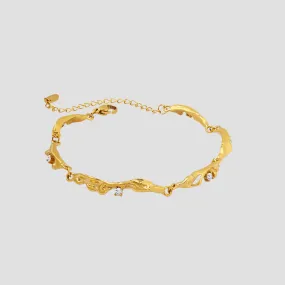 Rugged Gemstone 18k Gold Bracelet