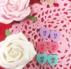 Sassy Conversation Hearts AS IF Stud Earrings