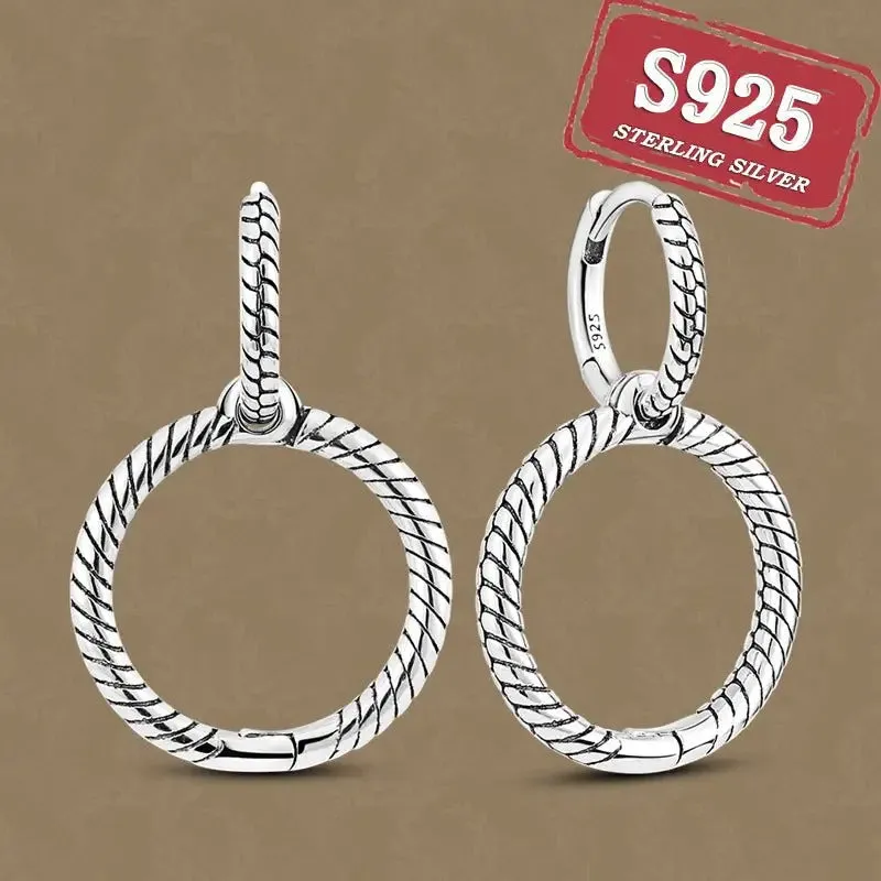 Seashell Sterling Double Hoop Earrings, 3 in 1 Hoops