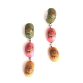 Secret Garden Floral Tri Dot Drop Earrings