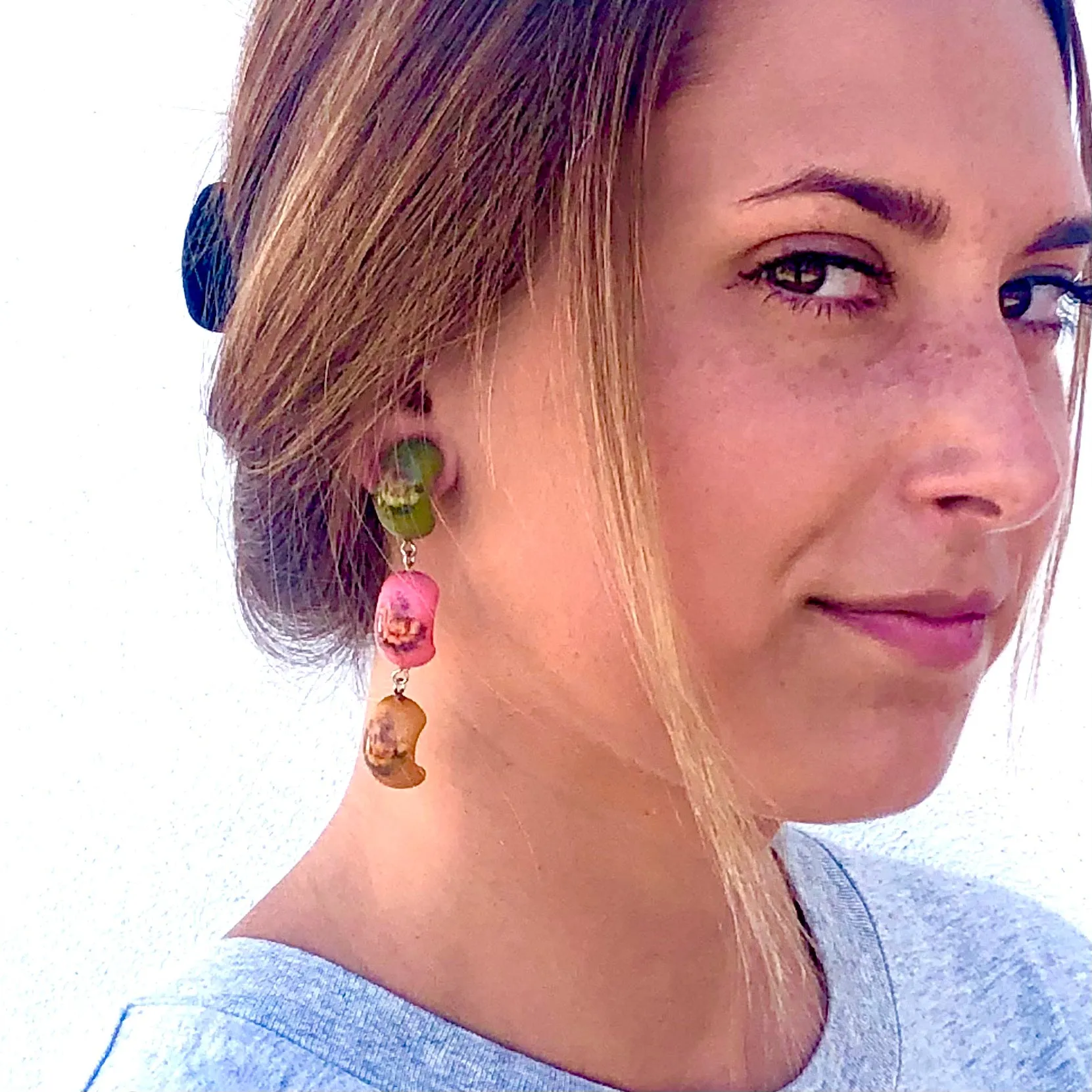 Secret Garden Floral Tri Dot Drop Earrings