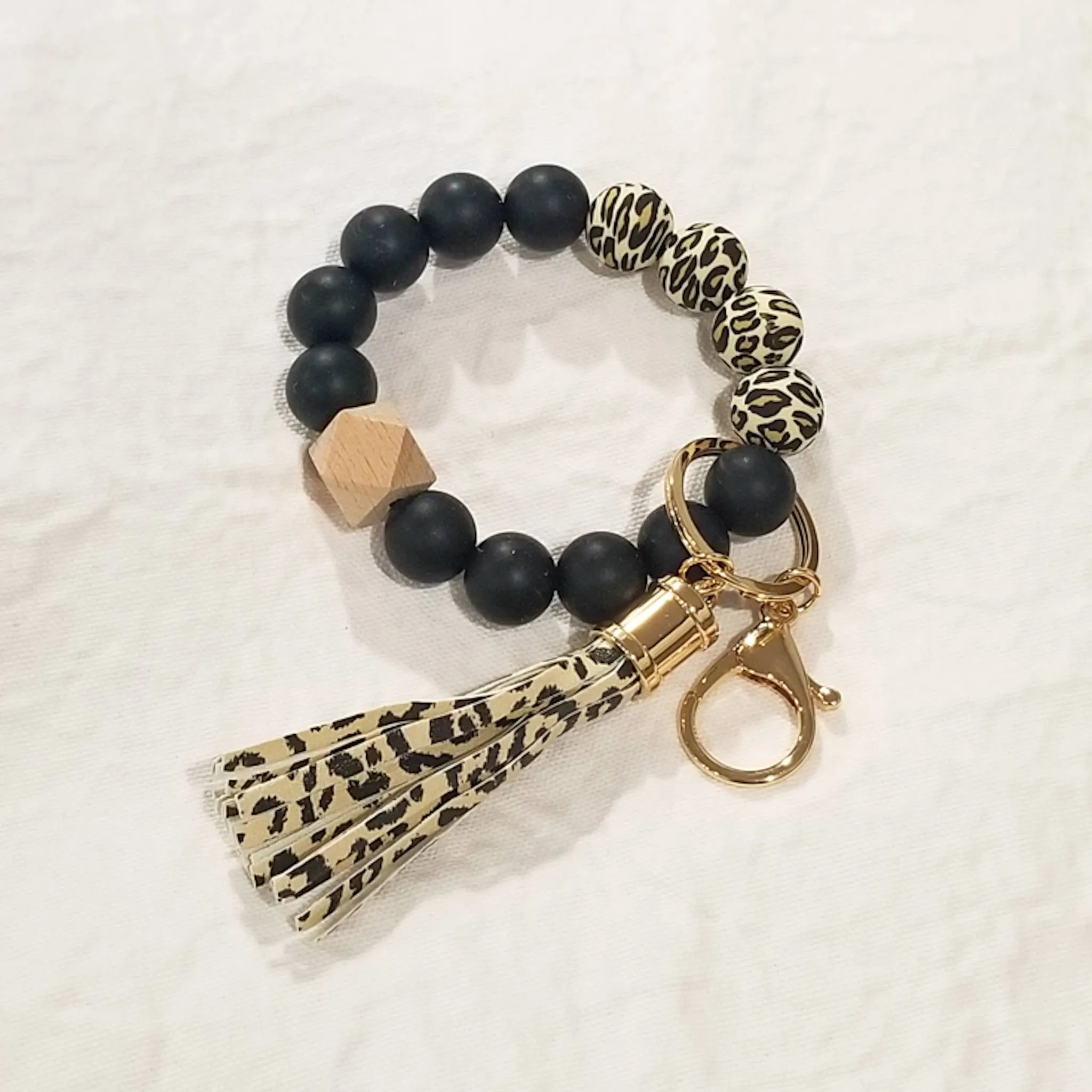 Silicone Bangle Keychain - Leopard