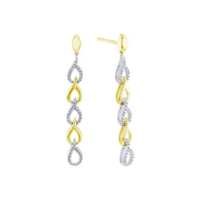 Silver Cascade Diamond Teardrop Earrings