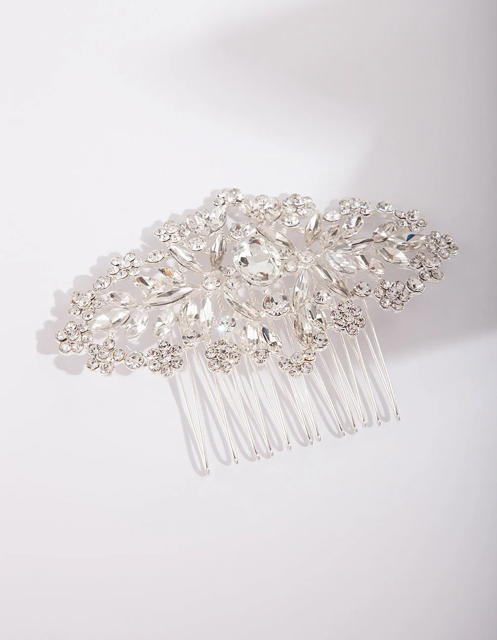 Silver Mixed Crystal Comb