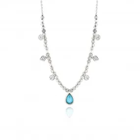 Silver Rhodium Plated Turquoise Labradorite Necklace N014-03H