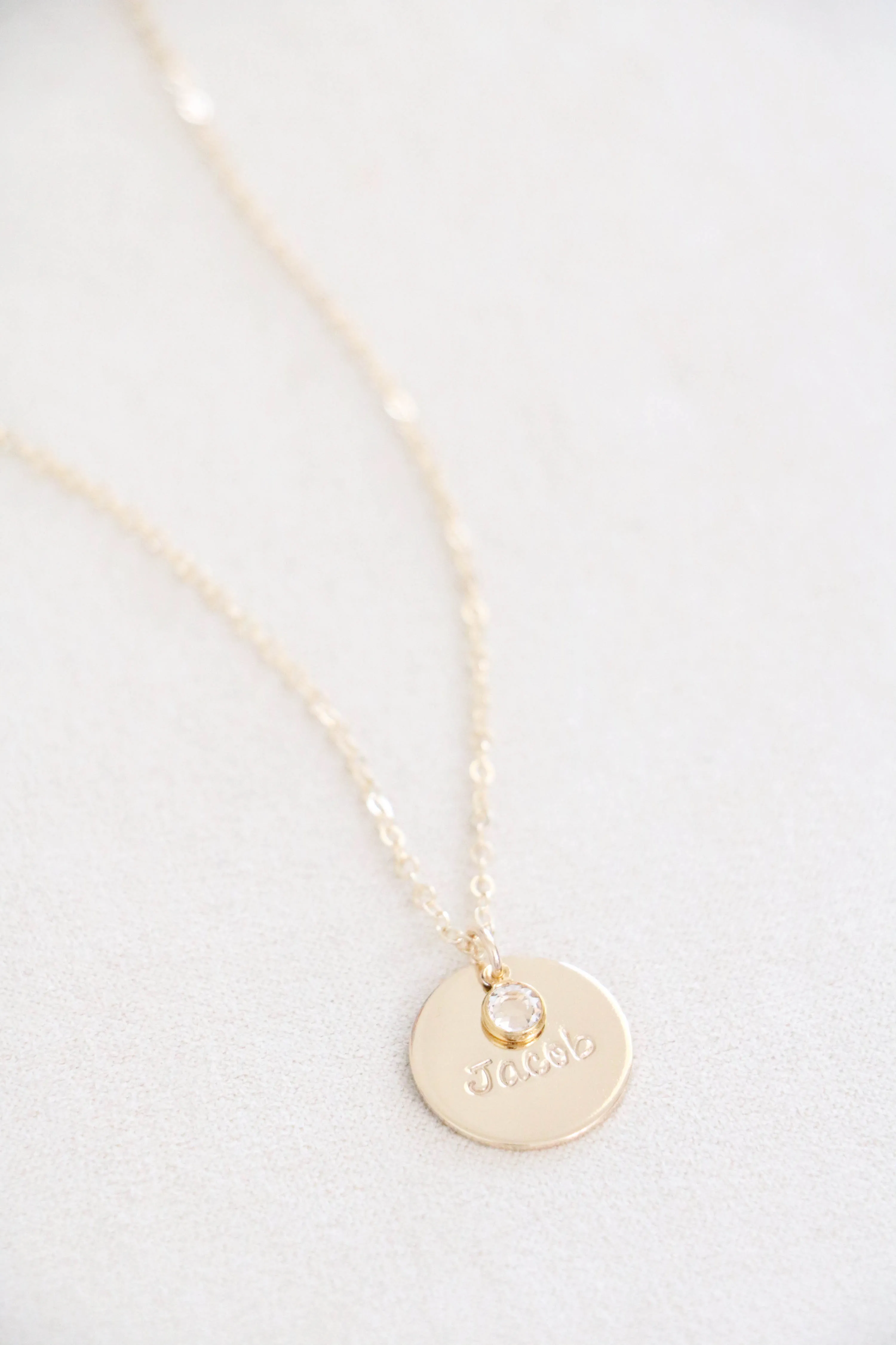 single drop necklace   mini birthstone {gold}