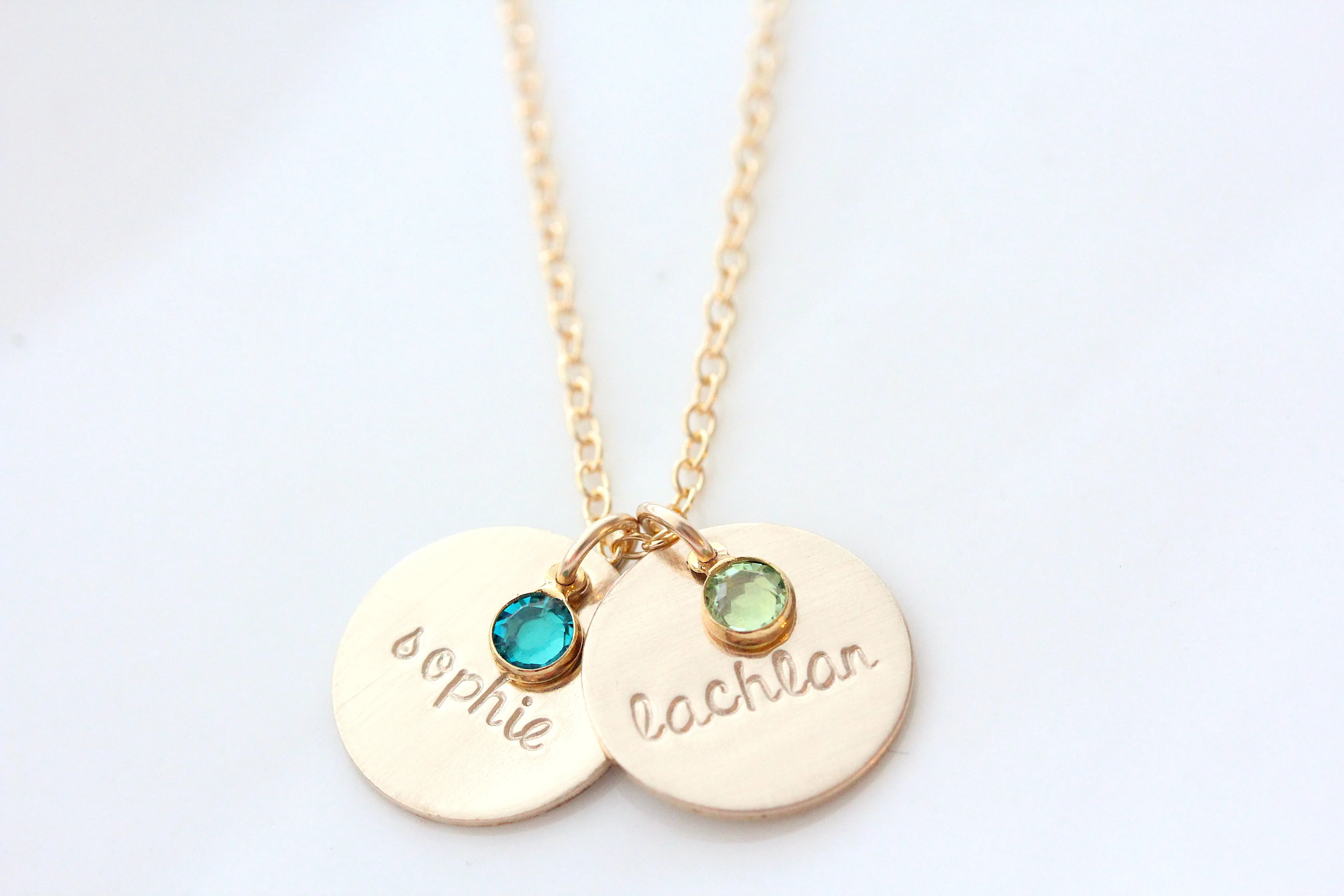 single drop necklace   mini birthstone {gold}