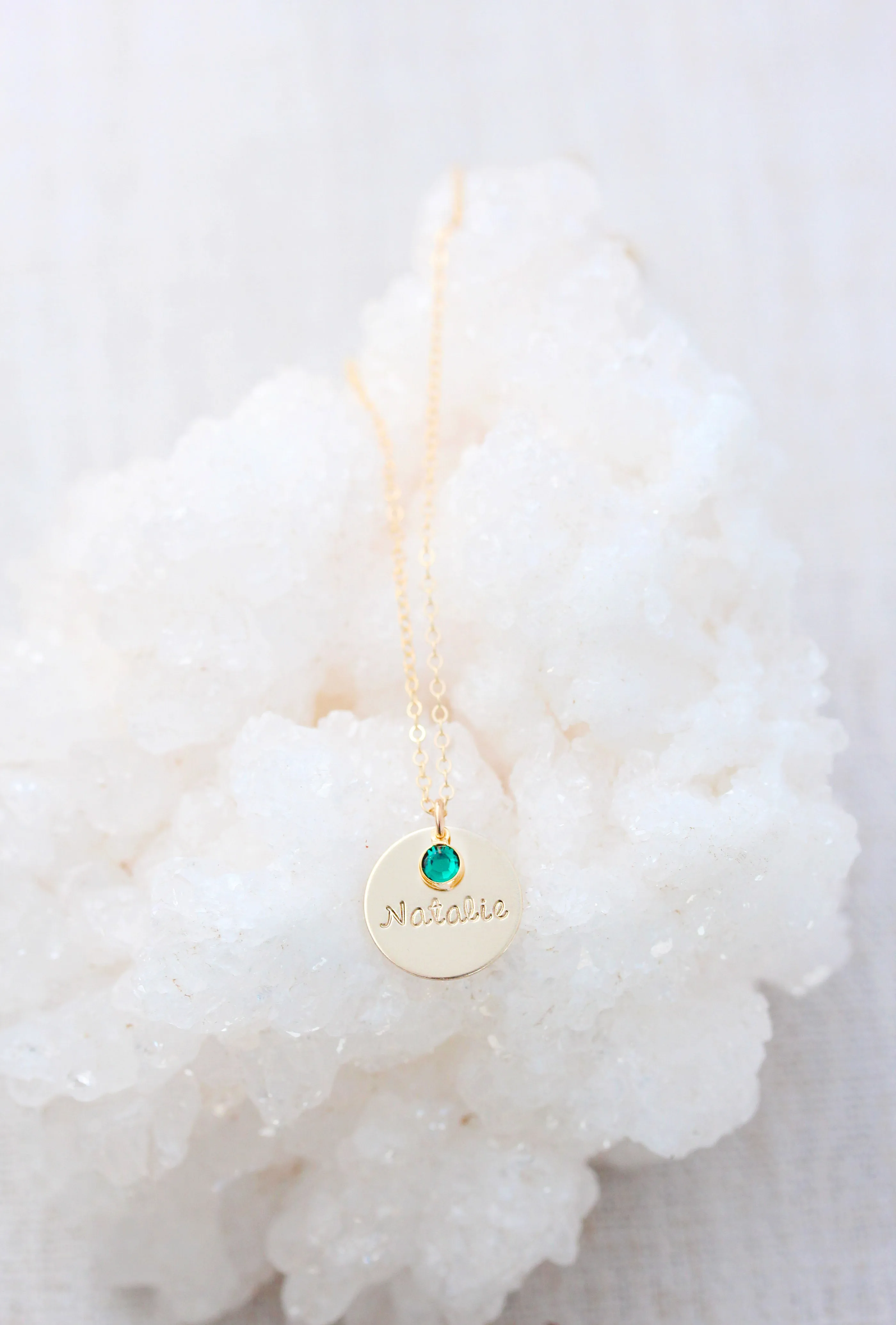 single drop necklace   mini birthstone {gold}