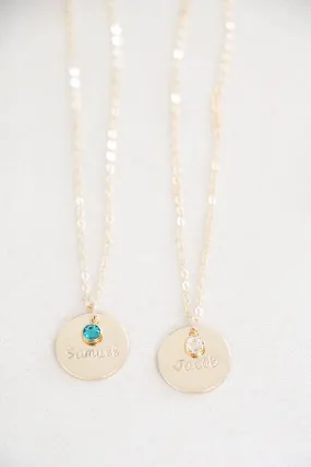 single drop necklace   mini birthstone {gold}