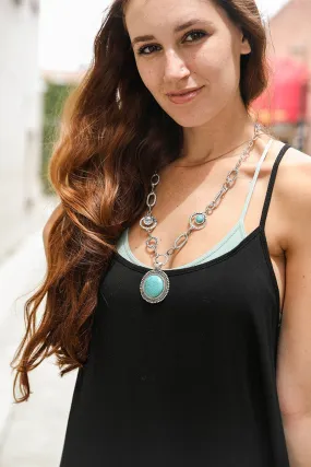 Soleil Turquoise & Silver Link Necklace