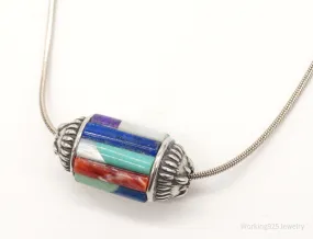 Southwest Designer Carolyn Pollack Multi Gem Sterling Silver Necklace