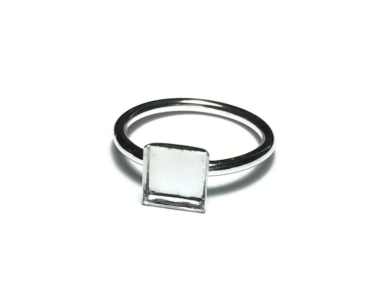 Square Bezel Cup Ring Blank Plain Band | 6 mm, 8 mm, 10 mm, 14 mm