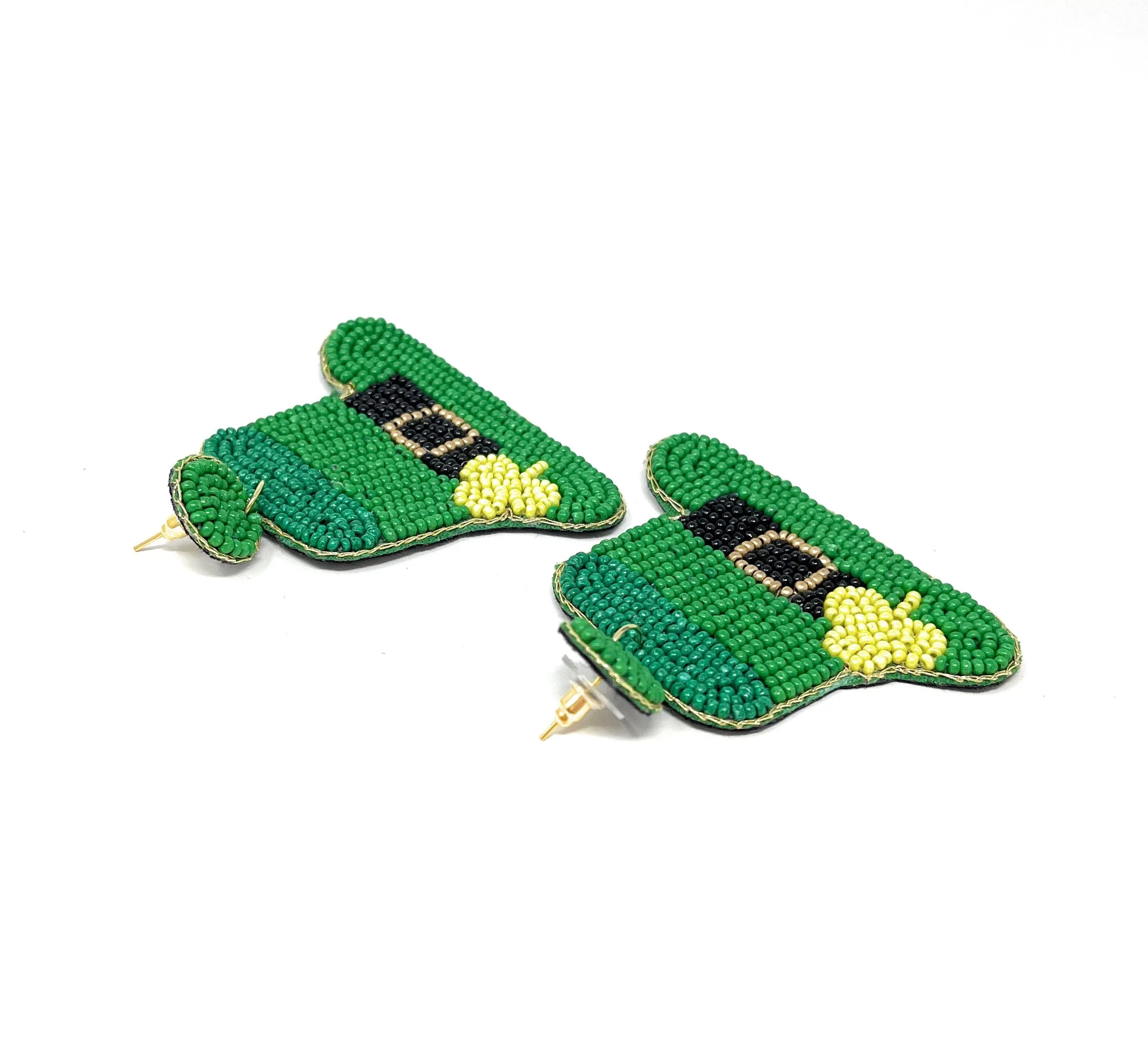 St. Patrick's Day Hat Beaded Earrings