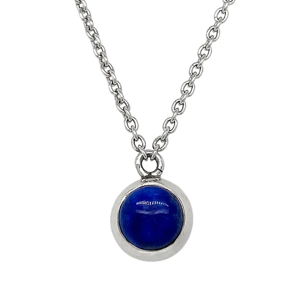 Sterling Silver & Lapis Necklace - "Tidal Wave"