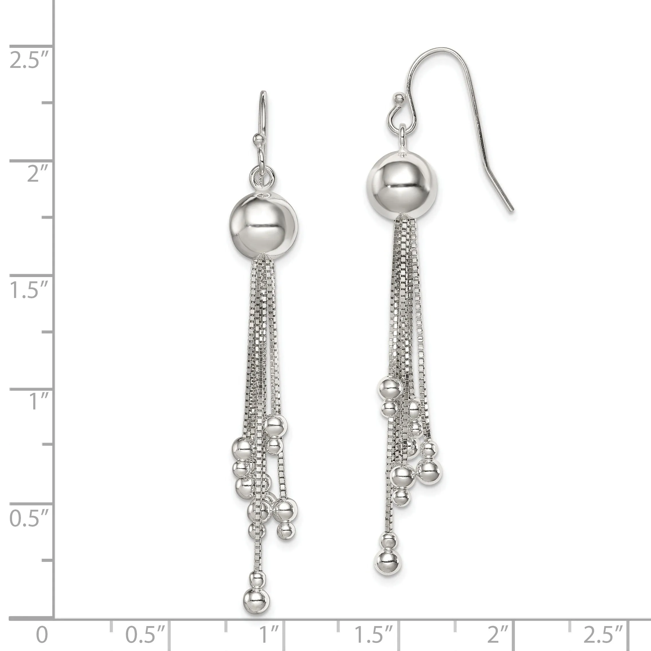 Sterling Silver Beaded Shepherd Hook Earrings