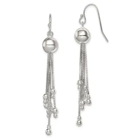 Sterling Silver Beaded Shepherd Hook Earrings