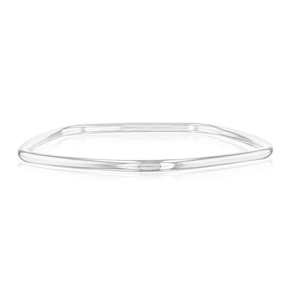 Sterling Silver Rounded Pentagon Bangle